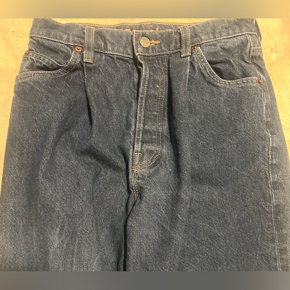 Mother Snacks! Pleated Fun Dip Puddle Jeans Cold Brew Dark Wash size 25 - Picture 8 of 8